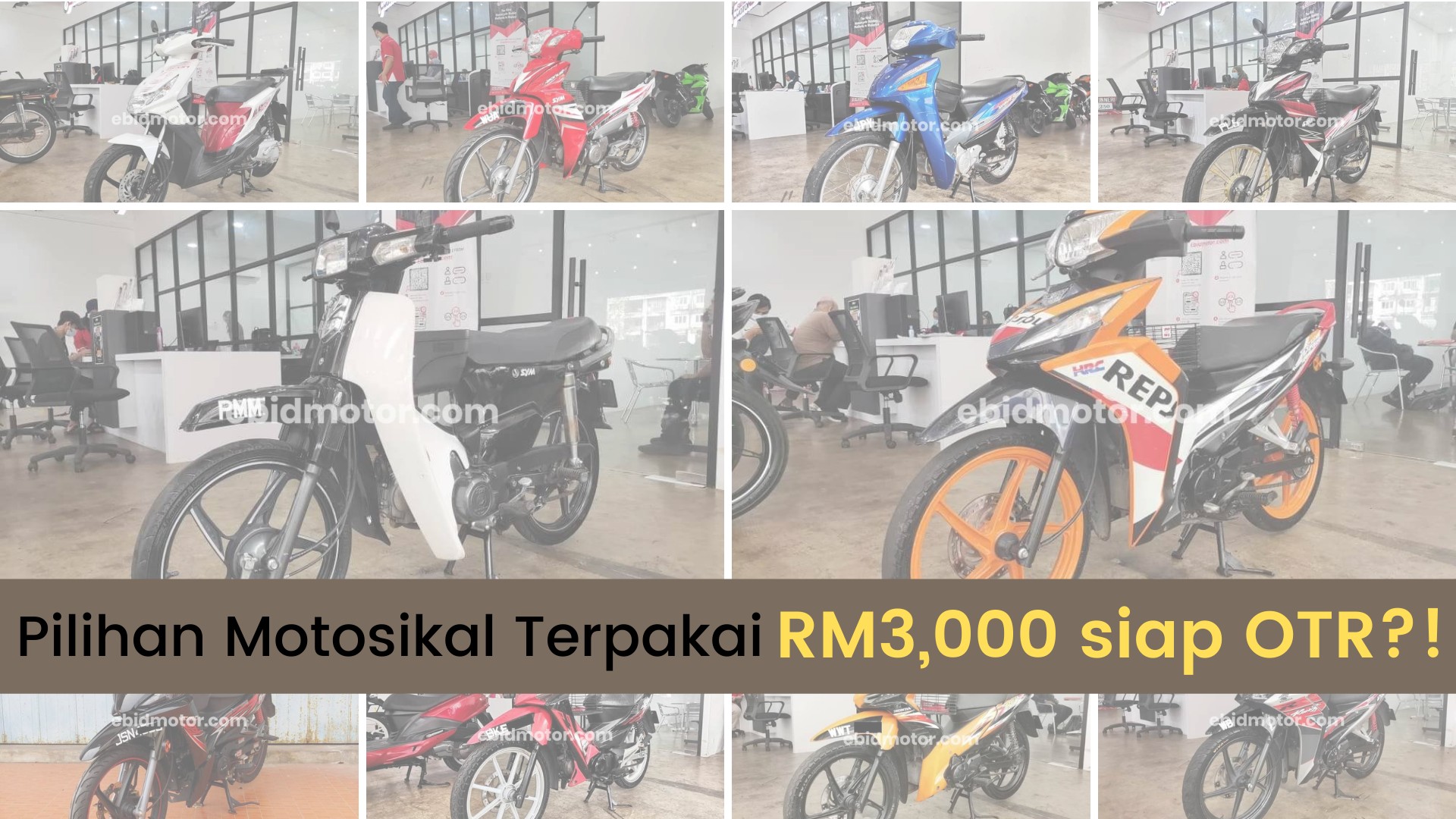 Senarai Baru Motosikal Terpakai RM3,000 Siap OTR! SYM, Modenas, Honda, & lain-lain!