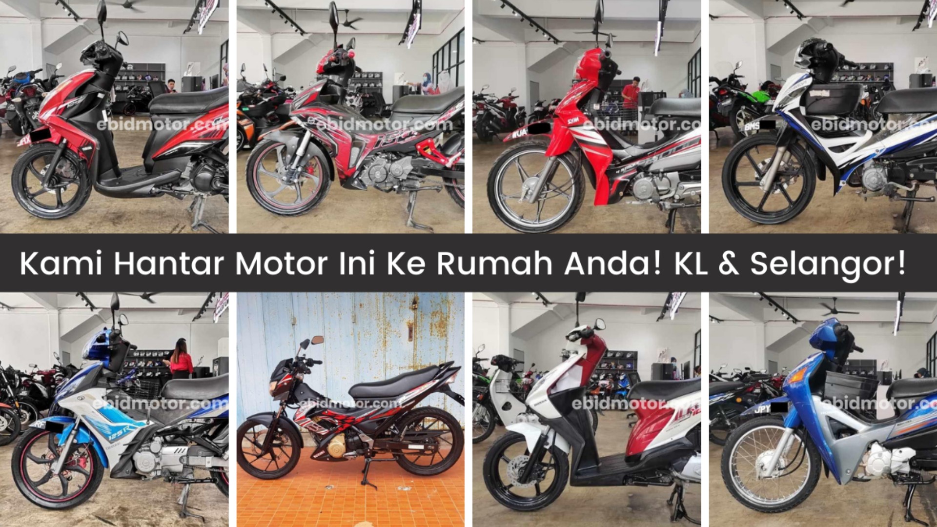 Beli Motosikal di Ebidmotor.com & bayar RM100 saja utk uruskan segala di rumah anda! 