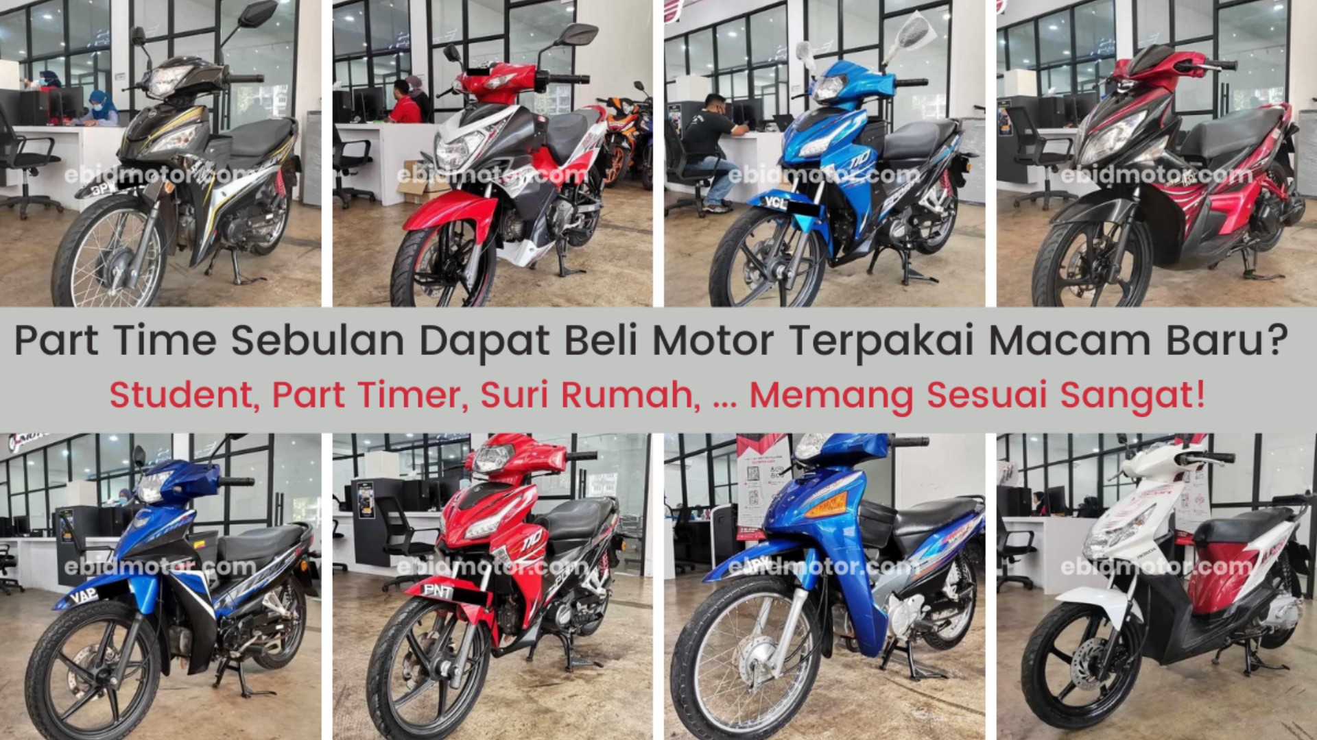 12 Jenis Motosikal Mampu Dibeli Jika Buat Part Time Sebulan Sahaja!