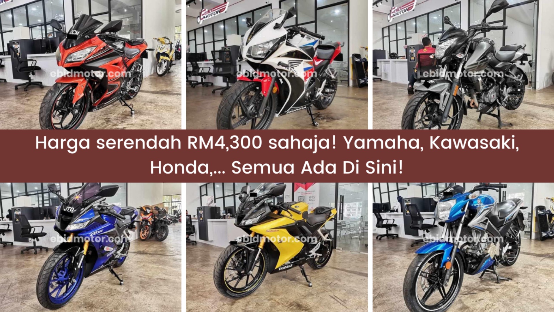 Motosikal Tangki Depan Dengan Harga Serendah RM4,300! Yamaha, Kawasaki, Honda, ... Semua Ada!