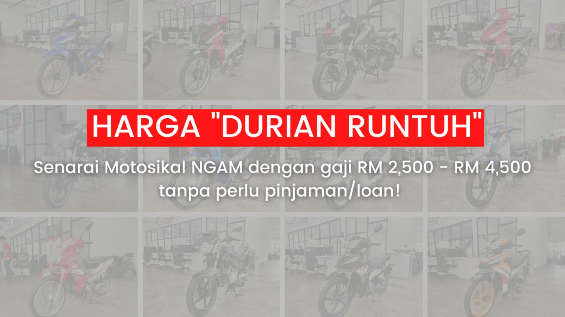 Senarai Motosikal Mampu Dimiliki Oleh Golongan Bergaji RM4,500 ke bawah! 