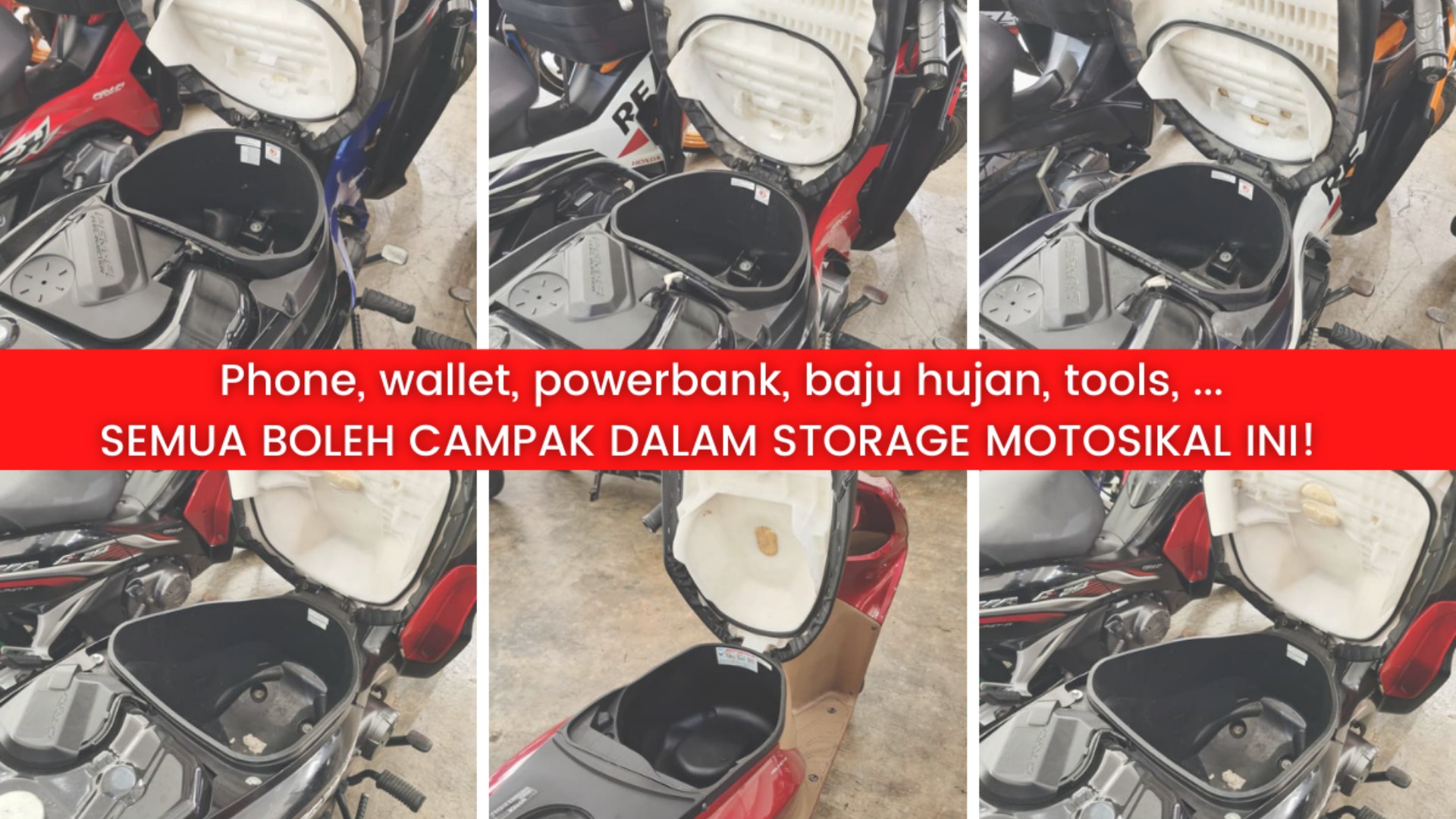 Motosikal Yang Mempunyai Ruang Simpanan Besar Tanpa Perlu GIVI Box!