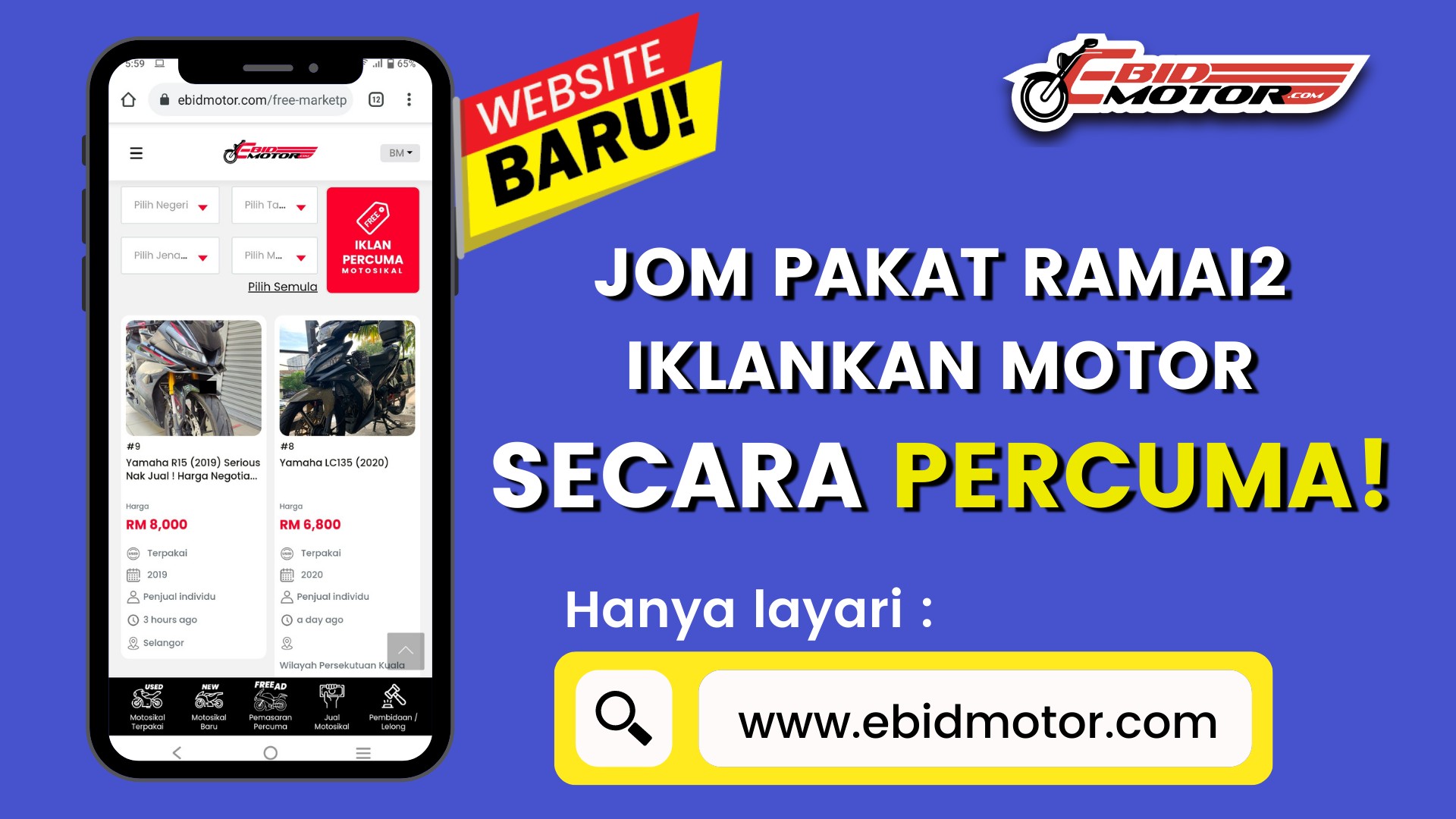 Kenapa korang wajib suruh kawan-kawan korang cuba website Ebidmotor.com!