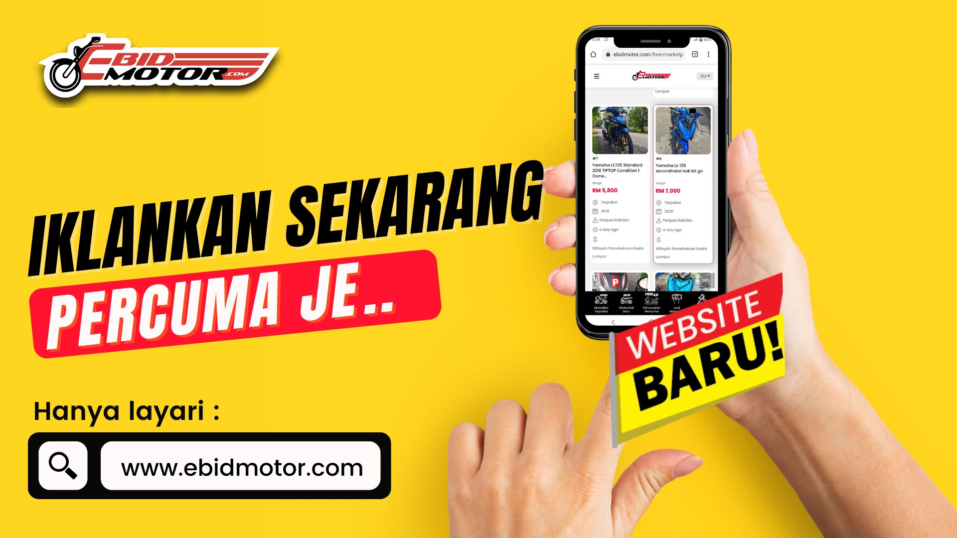 Tak Sangka Senang Sangat Nak Iklankan Motosikal Kat Ebidmotor.com!