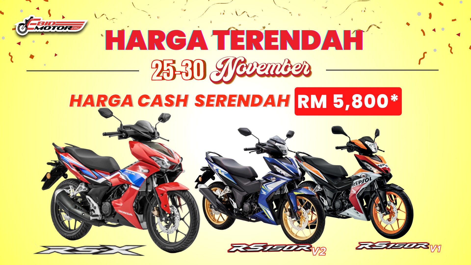Promosi Hujung November! Honda RS150R & RS-X 150 TERMURAH Di Lembah Klang!