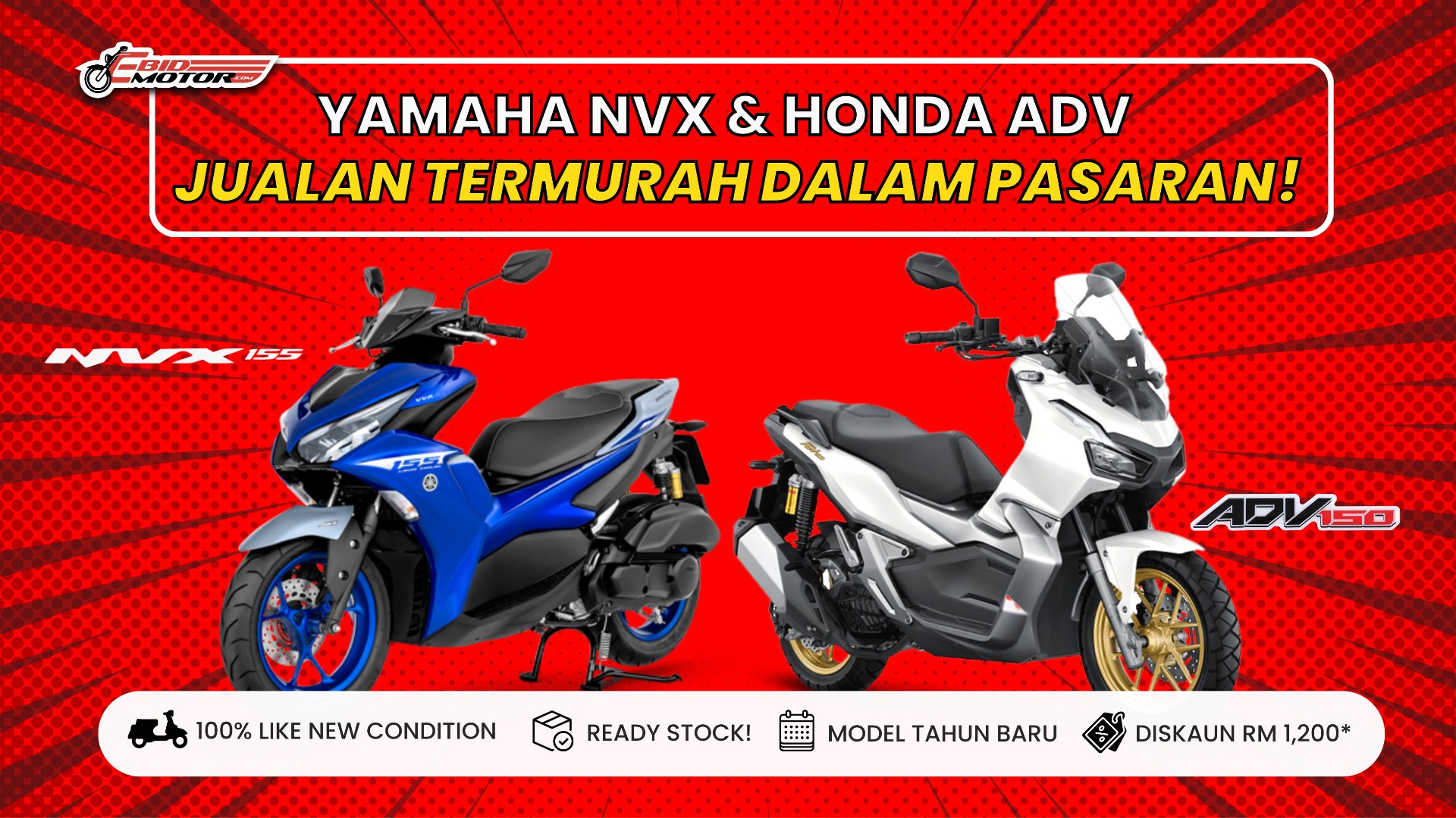 Dari RM217 Sebulan! Ini Yamaha NVX 155 & Honda ADV150 Paling CUN Di Klang Valley! 