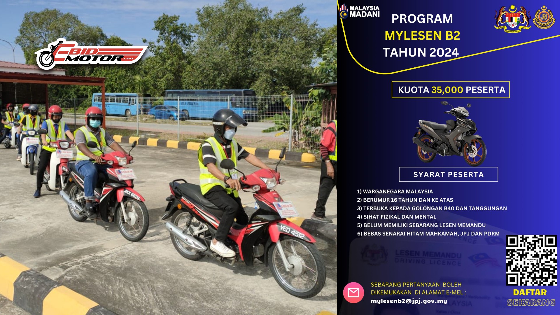 JPJ Tawar Program Lesen Motor PERCUMA Kelas B2 Untuk 2024!