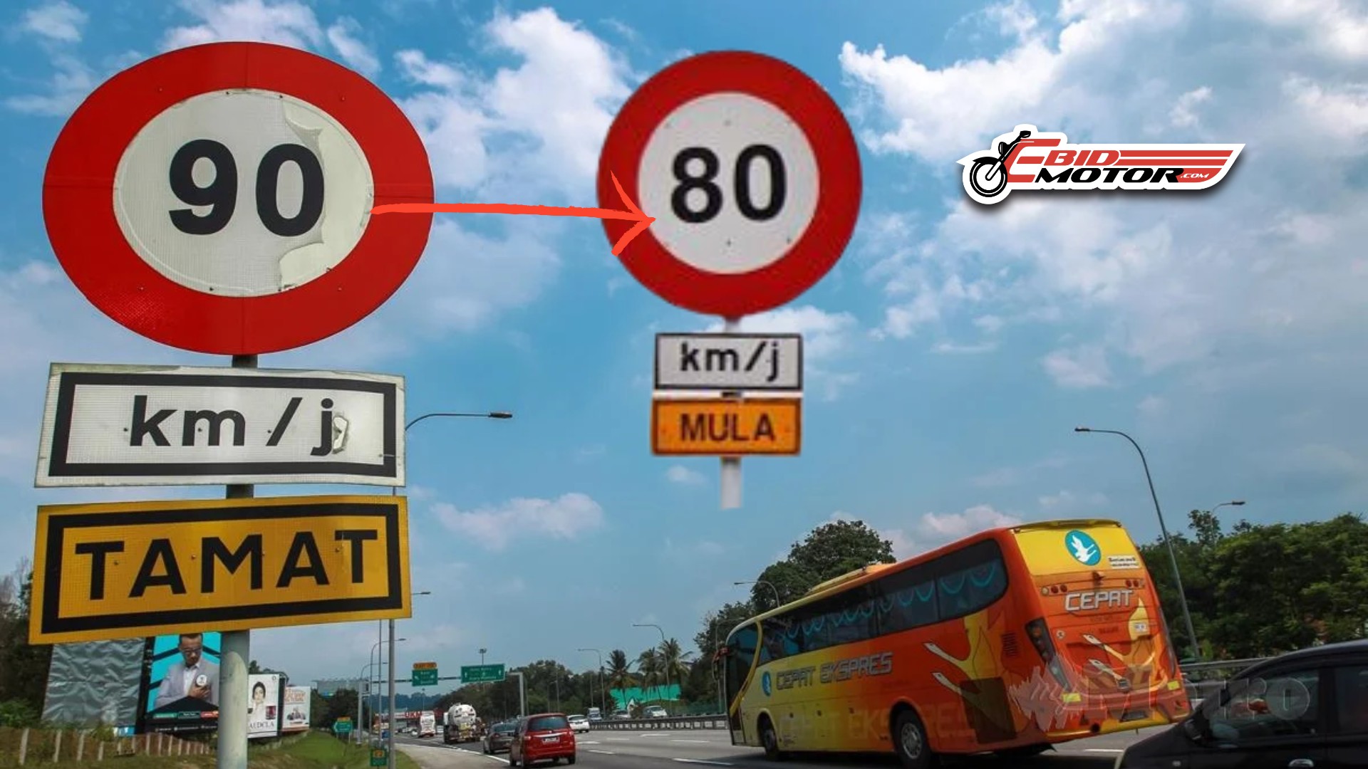 Had Laju Diturunkan Dari 90Km/h Ke 80Km/h, Kurangkan Risiko Kemalangan