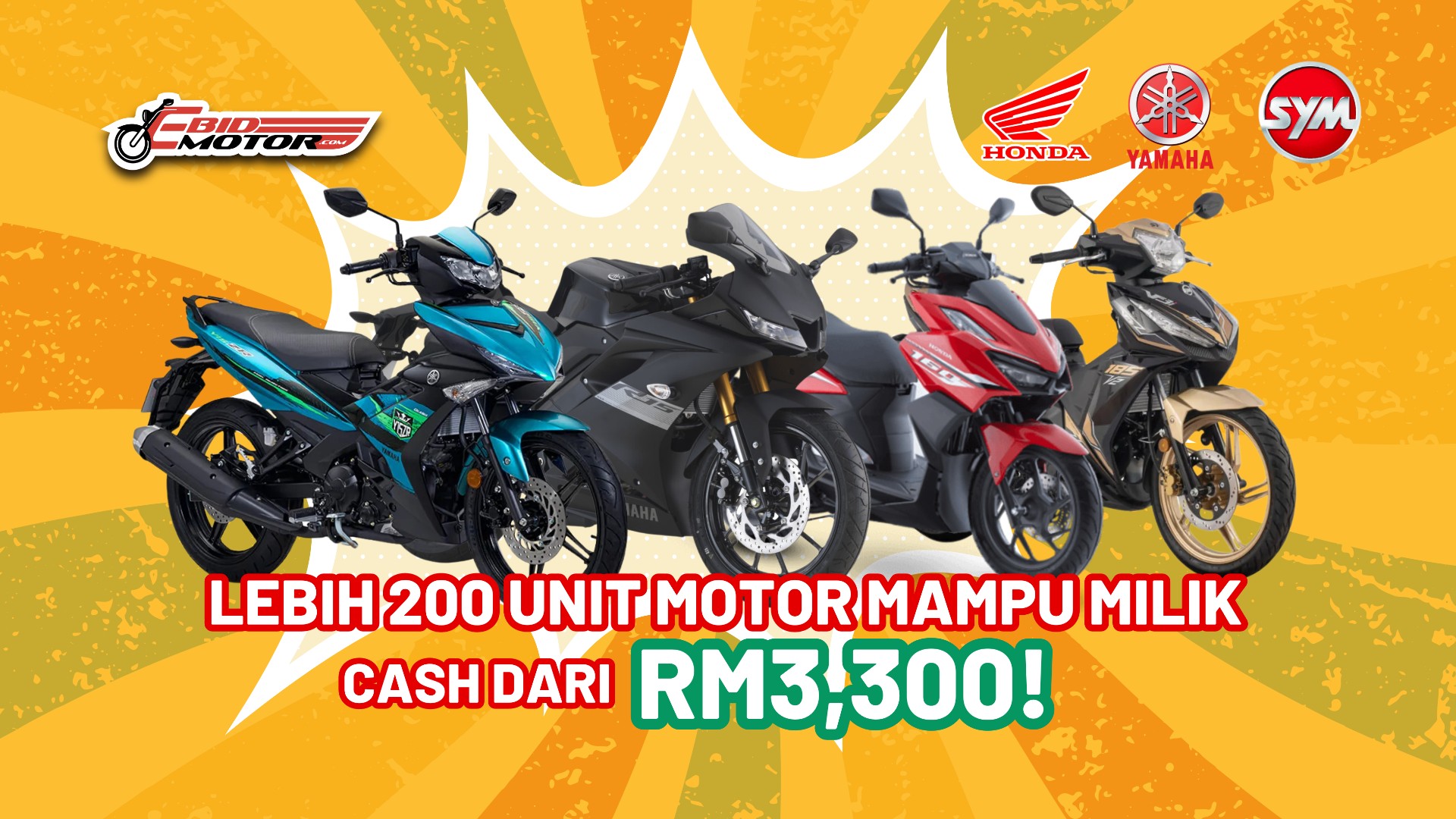 #Midyearsale: Jualan Yamaha - Honda - SYM Bawah RM10K, Bulanan Dari RM121!