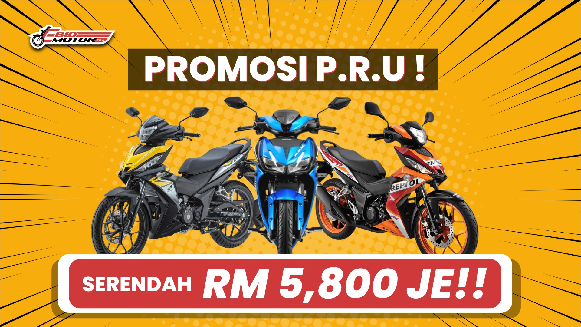 Katalog: Promosi P.R.U Honda RS150 V1,V2 & RSX SERENDAH RM5,800 JE!