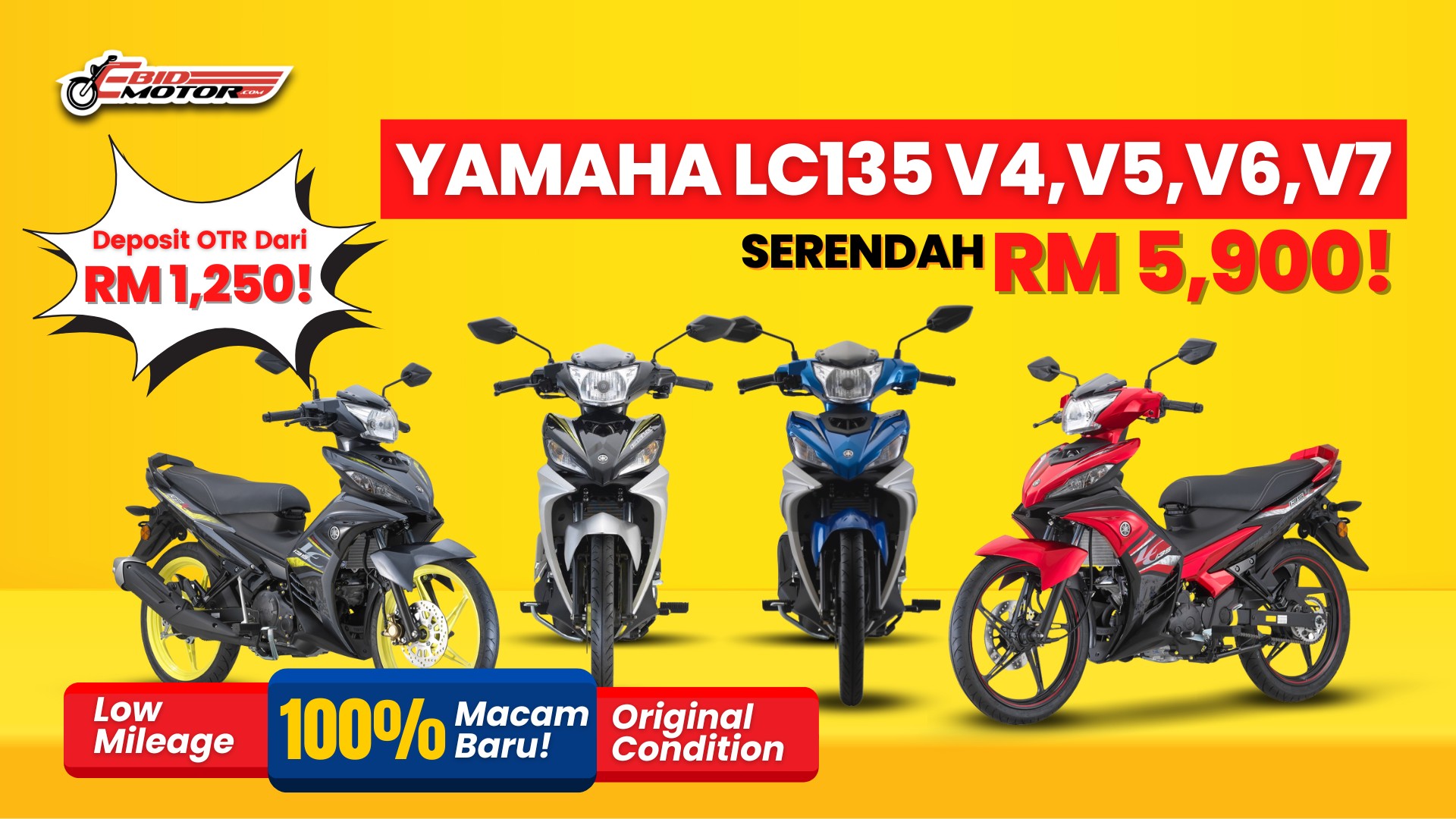 Yamaha LC135 TURUN HARGA! Low Mileage, Tahun Baru, Gaji RM 1,500 Confirm Lulus!