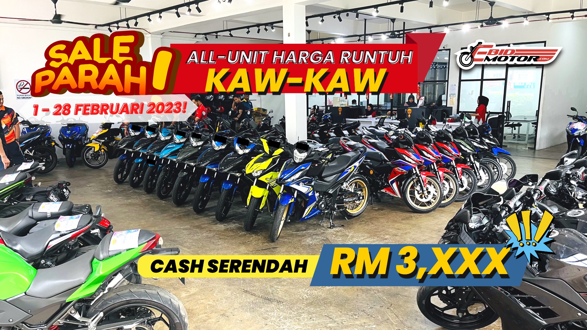 Jualan Runtuh TERKEJUT Februari 2023! Motosikal Terpakai Serendah RM3,XXX!