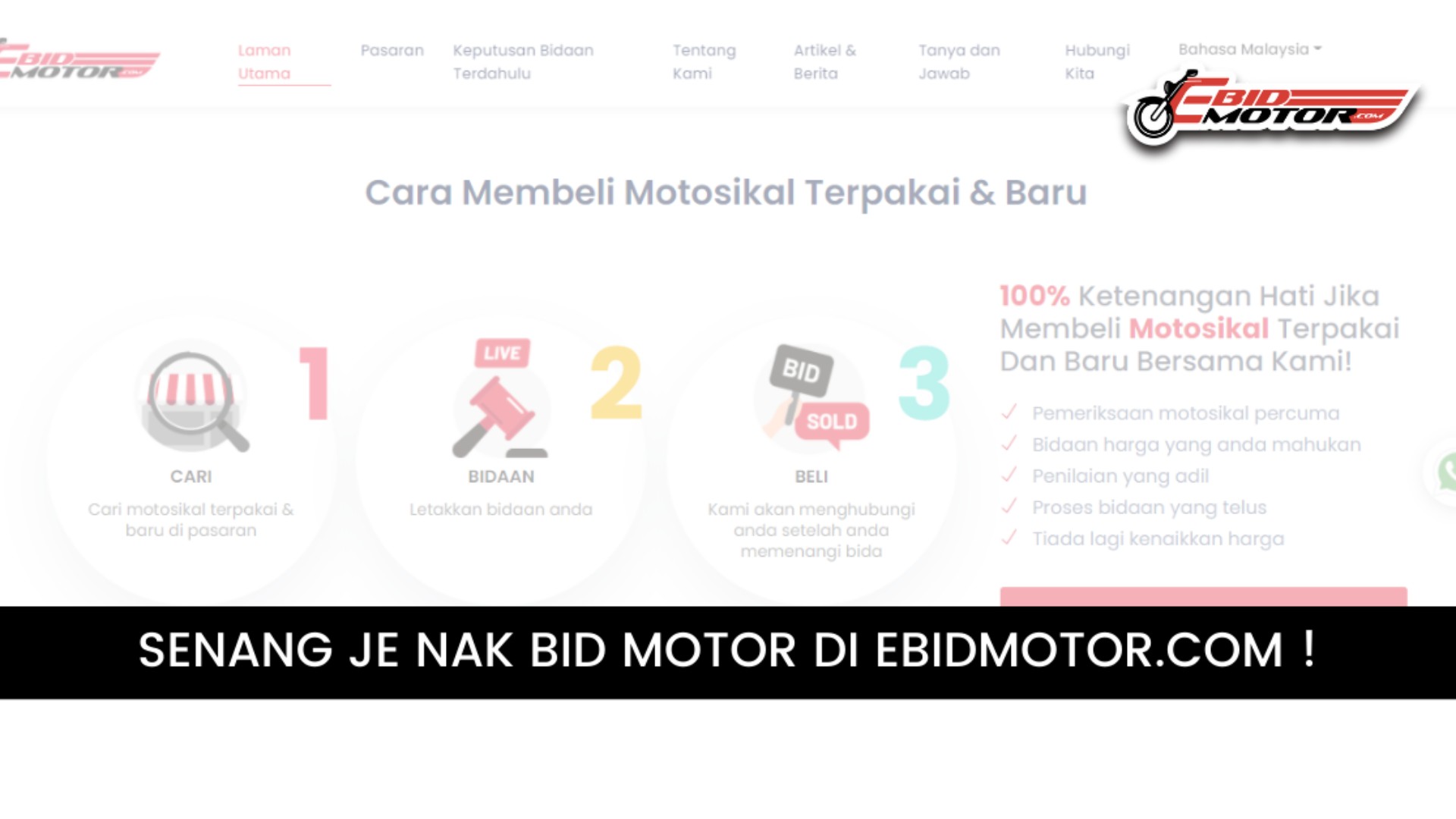 6 Langkah Yang Mudah Untuk Membida Di Platform Pembidaan Ebidmotor.com !