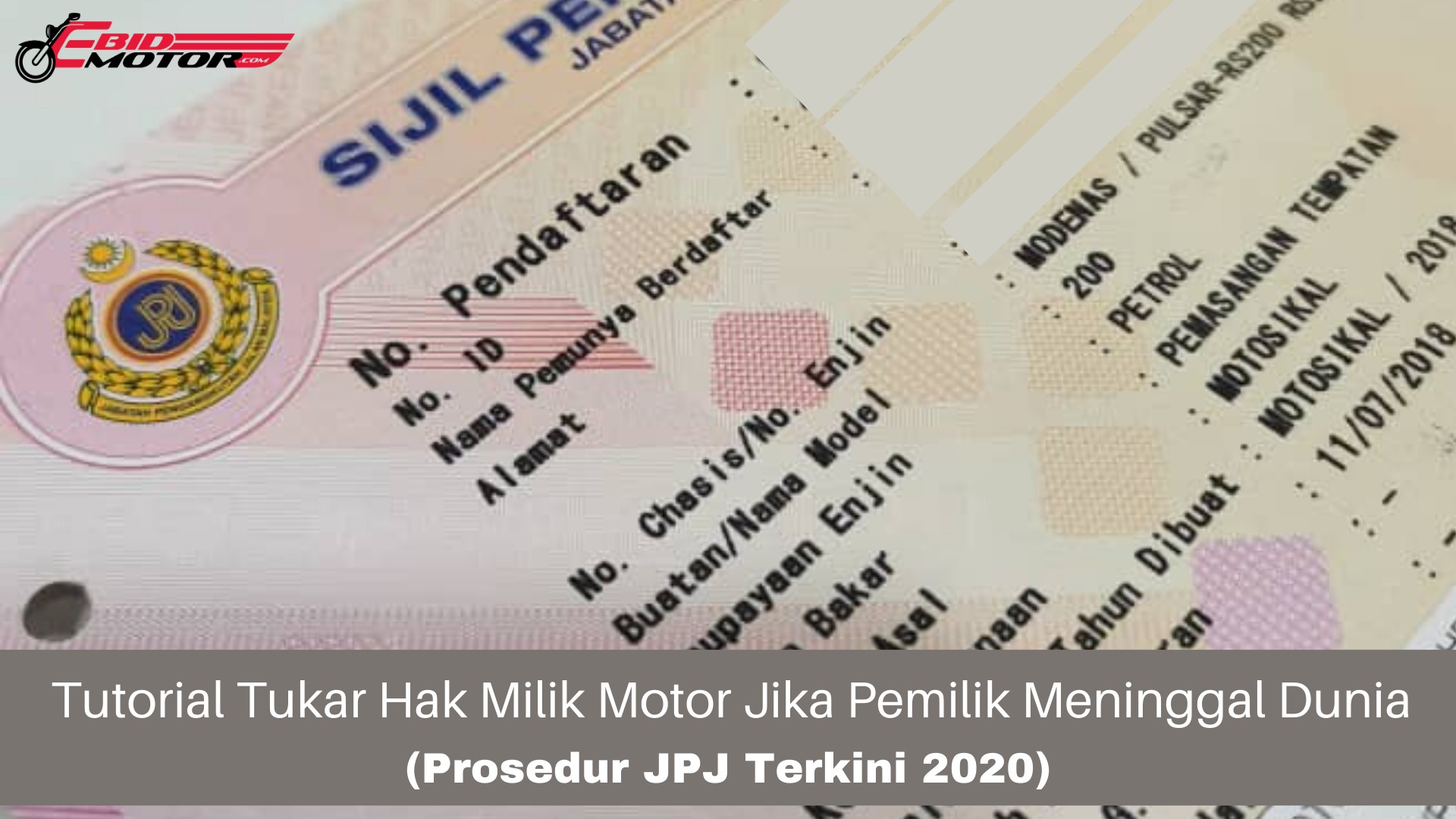 Langkah Langkah Terkini Untuk Penukaran Nama Jika Pemilik Meninggal Dunia Jpj Malaysia Ebidmotor Com