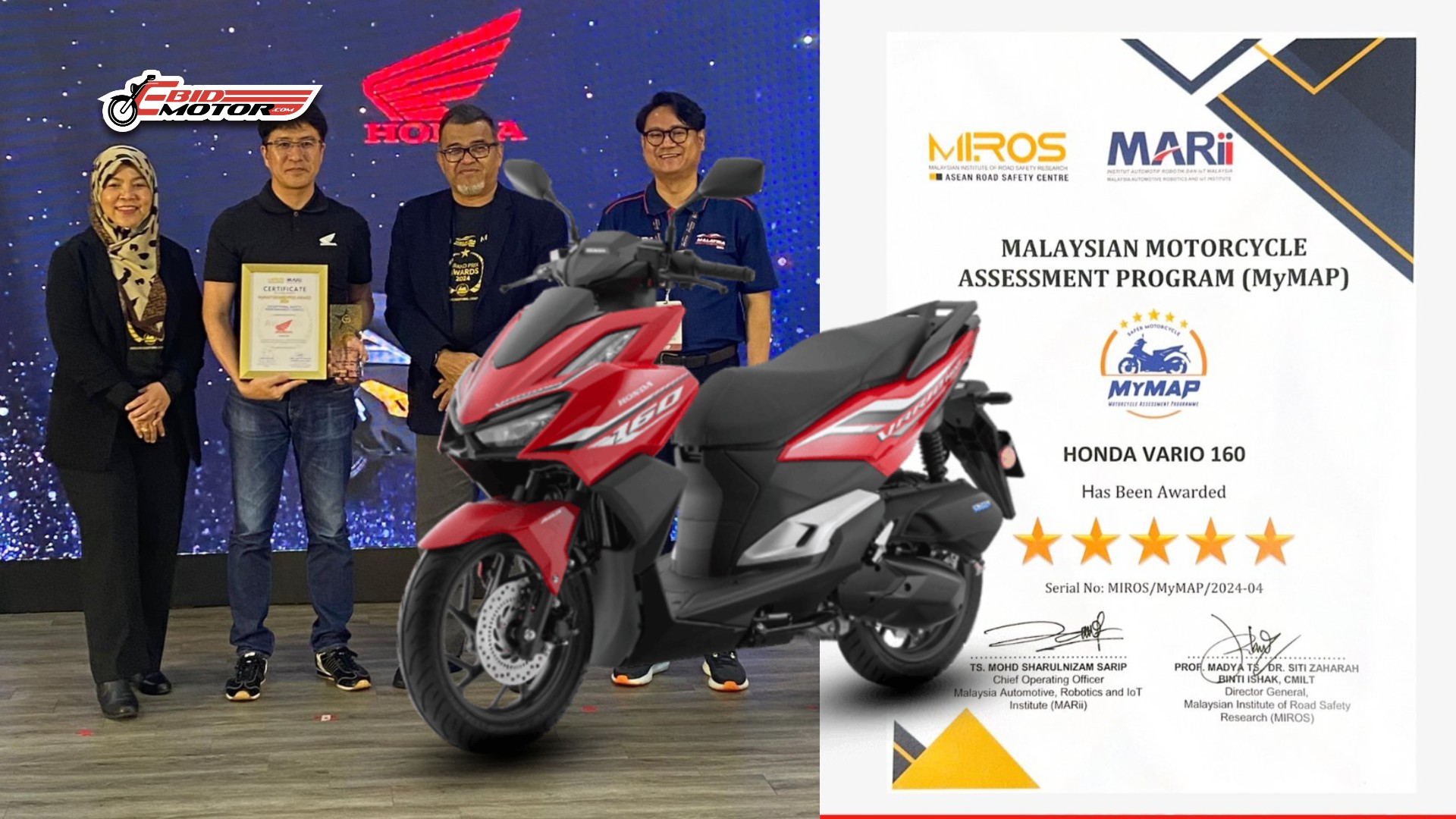 Honda Vario 160 Terima Anugerah MyMAP, Motor Paling Selamat 2024!?
