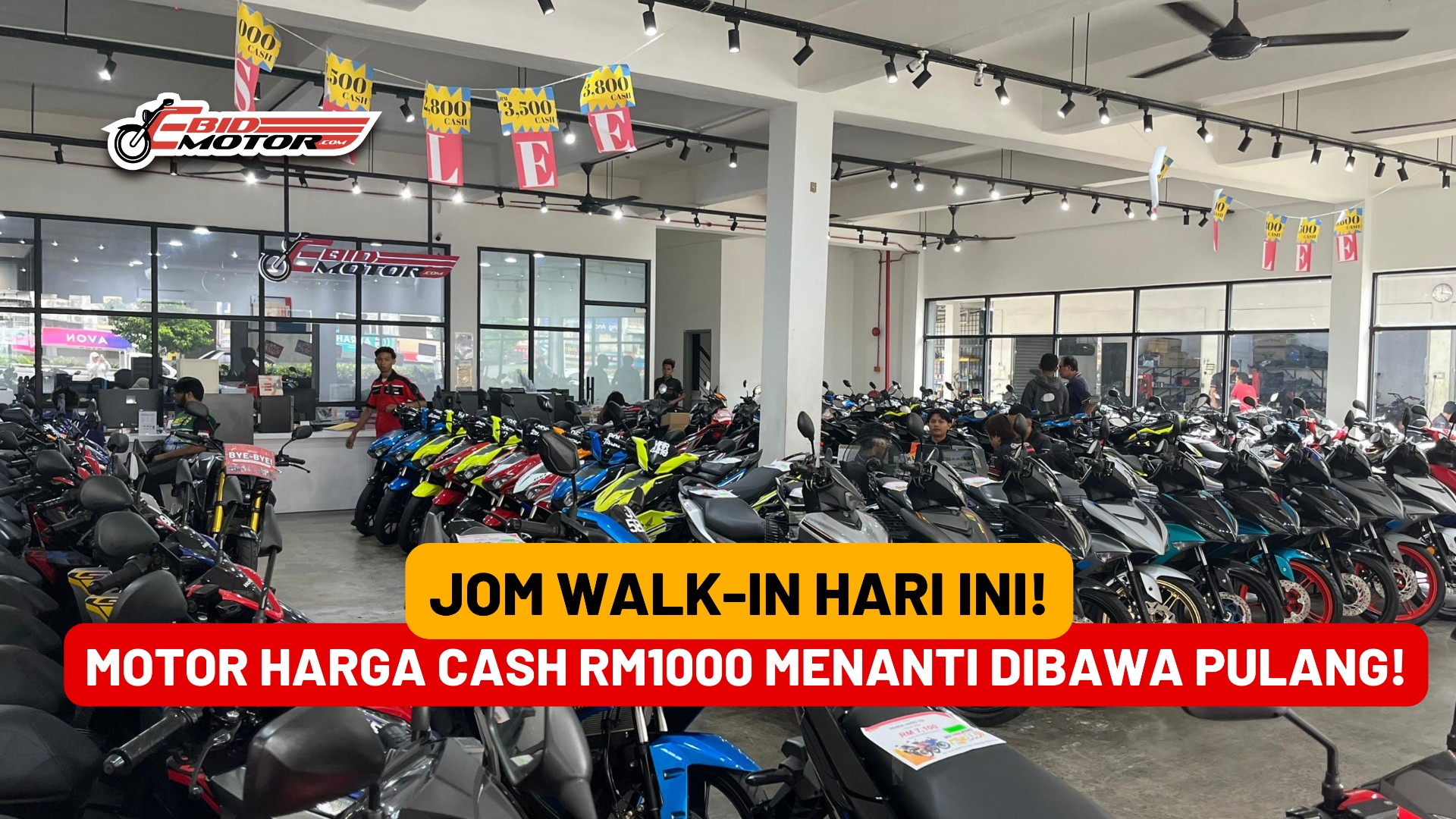 Senarai Motosikal Harga WALK-IN Serendah RM1,000 CASH!
