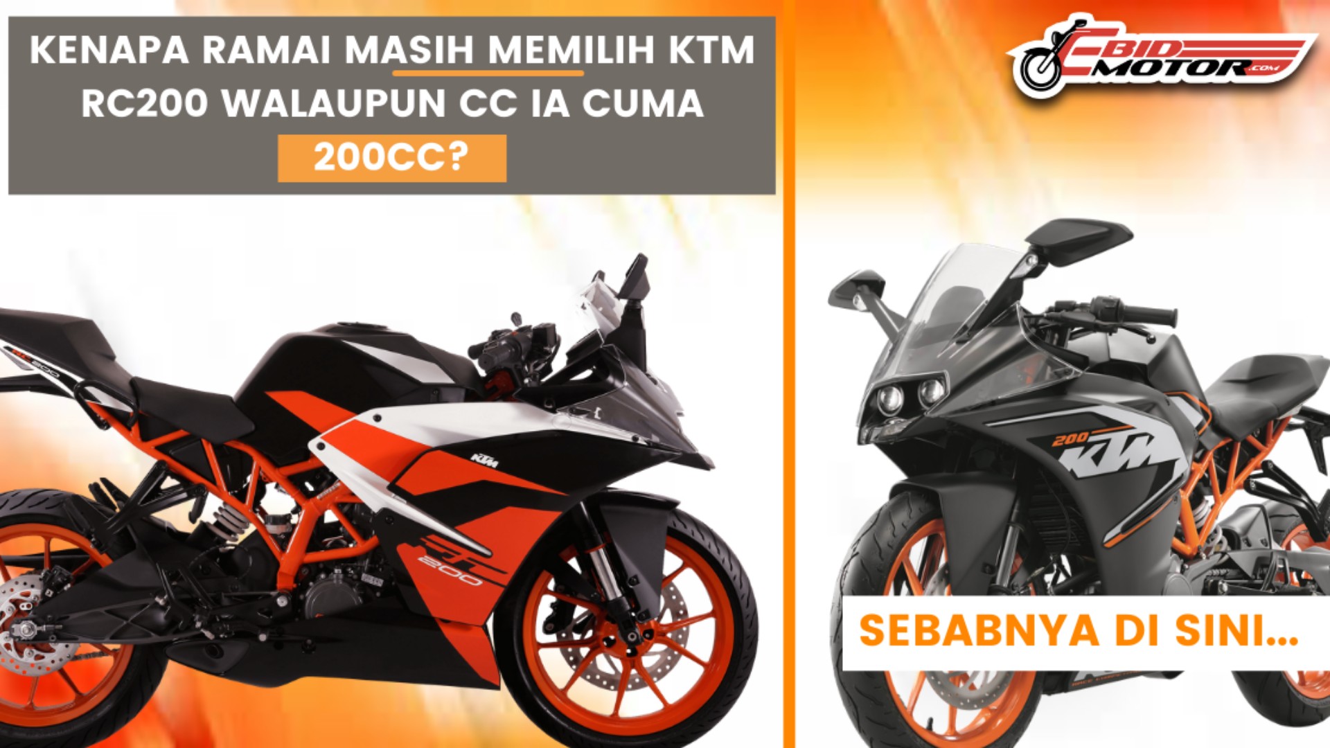 KTM RC200 - Satu Motosikal Untuk Mat Motor Yang Berjiwa Kental. Betul ke?