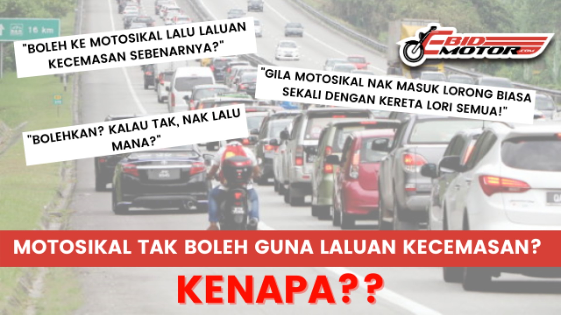 Penunggang Motosikal TIADA HAK Untuk Guna Laluan Kecemasan?